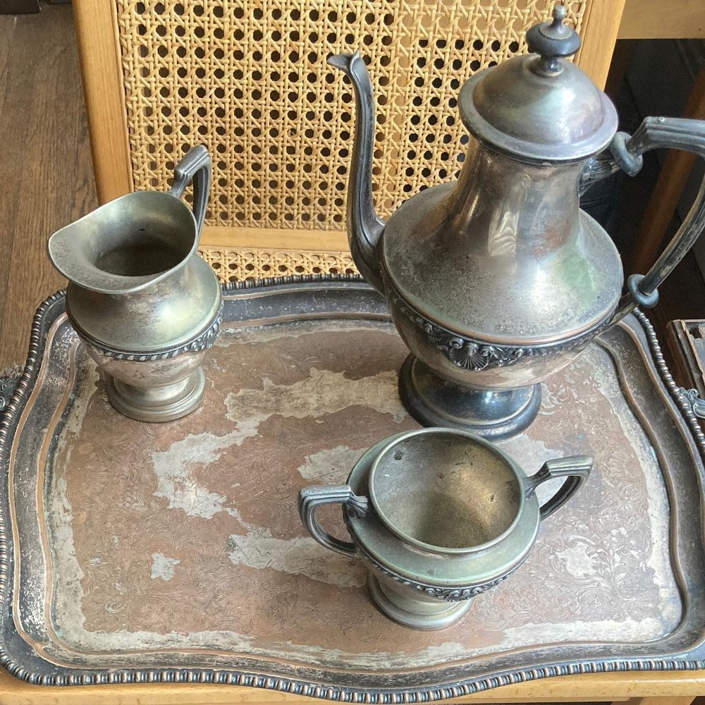 Vintage 4-Piece Silver Plate Coffee Set